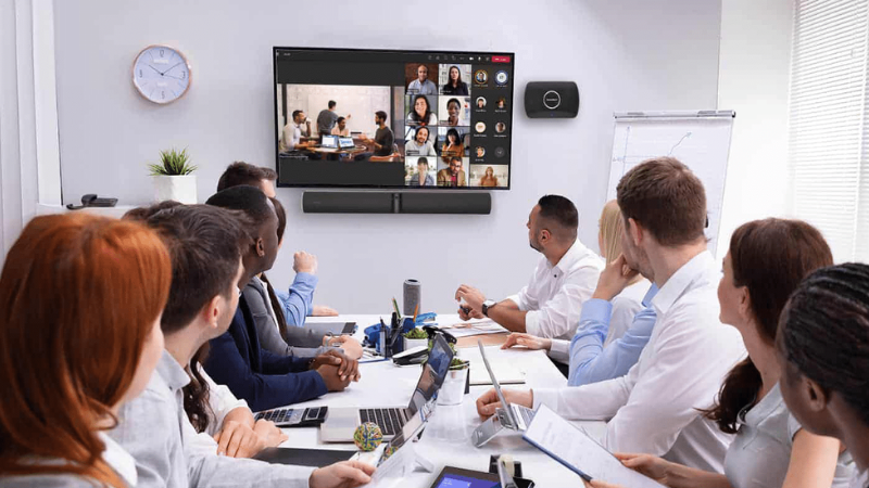 Corporate boardroom wireless conferencing
