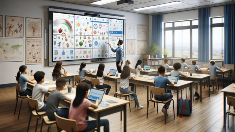 Primary school classroom wireless presentation