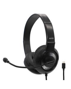 AVID AE-55 Headset, Black and Silver (USB-C)