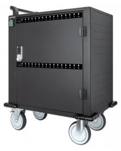 Manhattan Charging Cabinet via USB-C x32 Devices, Trolley, Power Delivery 3A/18W per port (576W total)
