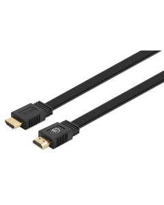 Manhattan HDMI Cable with Ethernet (Flat), 4K@60Hz (Premium High Speed), 0.5m, Male to Male, Ultra HD 4k x 2k