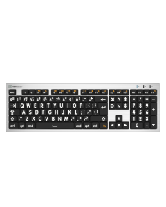 Logickeyboard Large Print ALBA MAC White on Black UK Keyboard