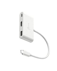 J5Create Eco-Friendly USB-C to HDMI & USB Type-A with Power Delivery -Natural White
